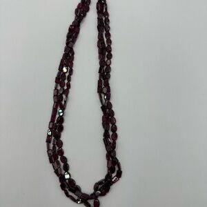 Triple strand faceted Garnet necklace